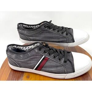 Ben Sherman Sneakers Mens 11 Gray Fabric Low Top White Cap Toe 44 EUR Streetwear